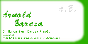 arnold barcsa business card